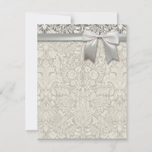 Old Lace Wedding Bridal Dusche Einladung Custom (Rückseite)