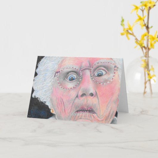 Old Lady Birthday Card Karte (Gelbe Blume)