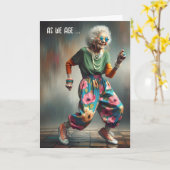 Old Lady Dancing Altes Geburtstag Karte (Gelbe Blume)