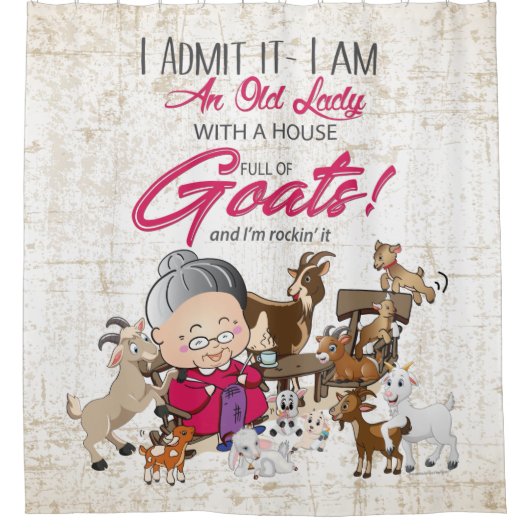 Old Lady House Full of Goats Duschvorhang (Vorderseite)