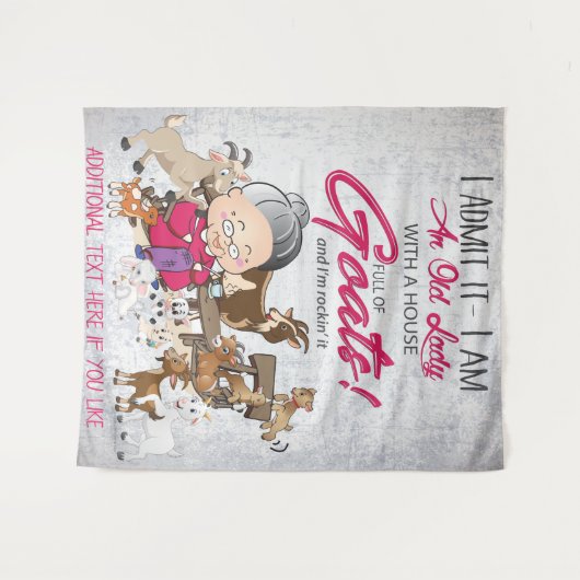 Old Lady House Full of Goats Wandteppich (Vorderseite (Horizontal))