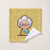 Old Lady mit Chicken Badehandtücher Badhandtuch Set (Waschlappen)
