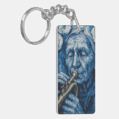 Old Lady spielt Trompete - Nord Schlüsselanhänger (Vorderseite links)