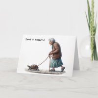 Old Lady Walking a Pet Turtle