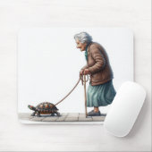 Old Lady Walking ihre Schildkröte Mousepad (Mit Mouse)