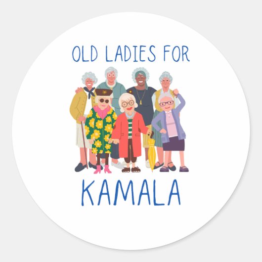 Old Ladys for Kamala Runder Aufkleber (Vorderseite)