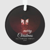 Old Lantern Light Frohe Weihnachtsskriptfamilie Ornament (Rückseite)