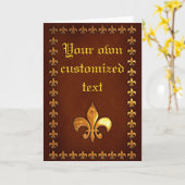 Old Leather Cover with golden Fleur-de-Lys - Karte (Gelbe Blume)
