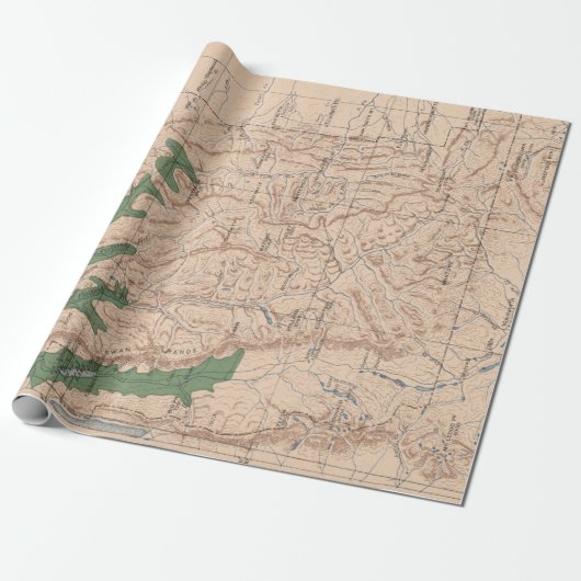 Old Lewis und Clark National Forest Map (1900) Geschenkpapier (Ungerollt)