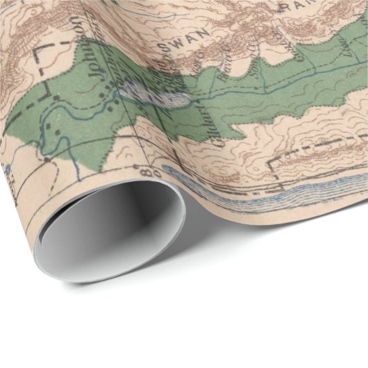 Old Lewis und Clark National Forest Map (1900) Geschenkpapier (Rolleneckpunkt)