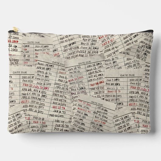 Old Library Card Collection Zubehörtasche (Vorderseite)