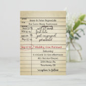 Old Library Card Wedding Vow Erneuerung Einladung (Stehend Vorderseite)