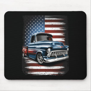 Old Lieferwagen LKW American Flag 4. Juli Patriot Mousepad