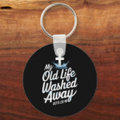 Old Life Washed Water Baptism Bible Verse Christia Schlüsselanhänger (Vorderseite)