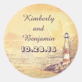 Old Lighthouse Nautical Siegel Runder Aufkleber