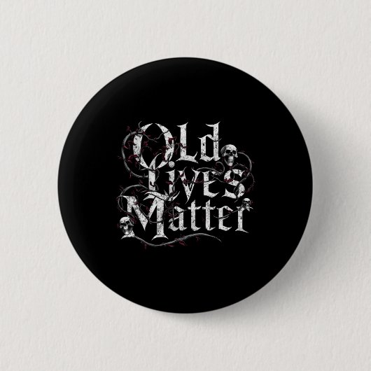 Old Lives Funny Retro Clic Rocker Design Sticker Button (Vorderseite)