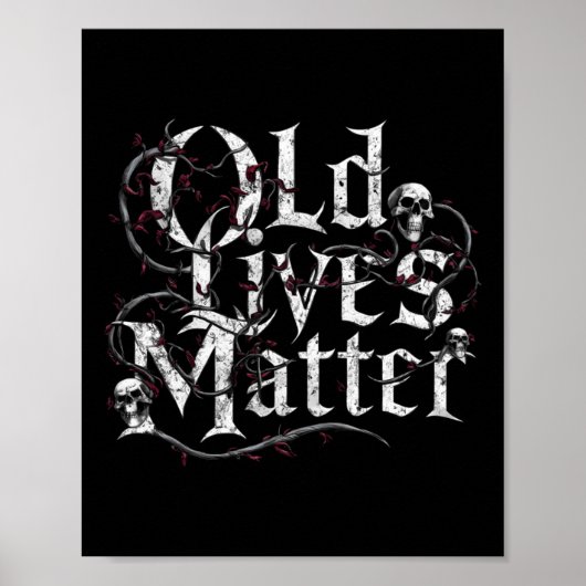 Old Lives Funny Retro Clic Rocker Design Sticker Poster (Vorne)