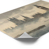 Old London in the Mist Japanese Woodblock Print Poster (Ecke)