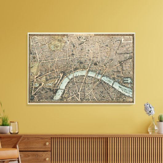 Old London Map 1892 Leinwanddruck (Insitu (Wohnzimmer))