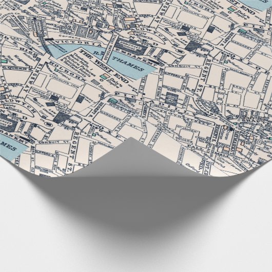 Old London Map of West End Geschenkpapier (Ecke)