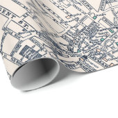 Old London Map of West End Geschenkpapier (Rolleneckpunkt)