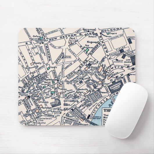 Old London Map of West End Mousepad (Mit Mouse)