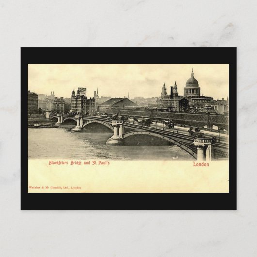 Old London Postcard - Blackfriars Bridge Postkarte (Vorderseite)