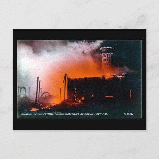 Old London Postcard - Crystal Palace Fire 1936 Postkarte (Vorderseite)