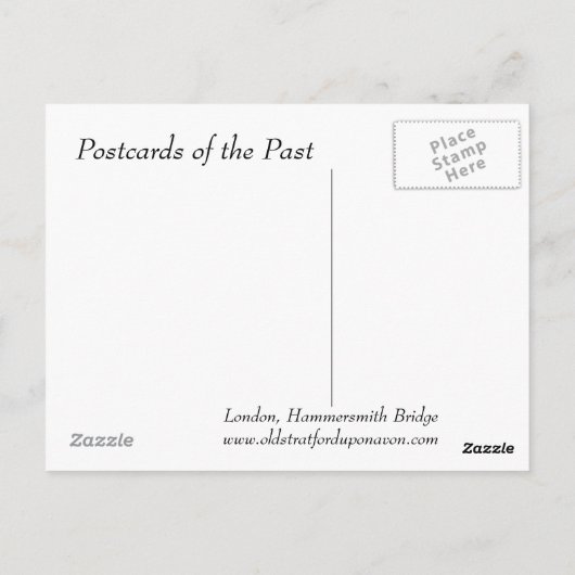 Old London Postcard - Hammersmith Bridge Postkarte (Rückseite)