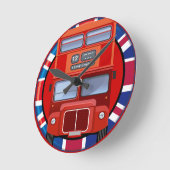 Old London Red Double Decker Bus Wall Clock Runde Wanduhr (Winkel)