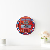 Old London Red Double Decker Bus Wall Clock Runde Wanduhr (Zuhause)