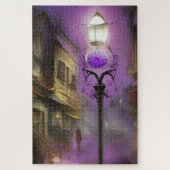 Old London Street mit Clock Lamp in Lila Puzzle (Vertikal)