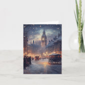 Old London Weihnachten mit Snowy Streets Classic Karte (Vorderseite)