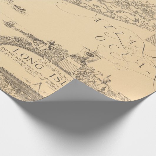 Old Long Island NY Map (1925) Geschenkpapier (Ecke)