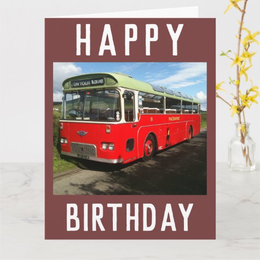 Old MacBraynes Bus auf der Insel Bute in Schottlan Karte (Gelbe Blume)