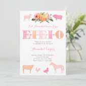 Old MacDonald EIEIO Farm Birthday Party Einladung (Stehend Vorderseite)