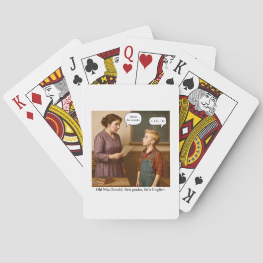 Old MacDonald, Erstklässler, fällt durch Englisch. Spielkarten (Rückseite)
