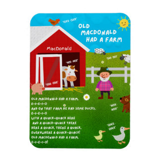 Old MacDonald Had a Farm Nursery Rhyme Magnet