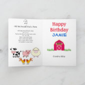 Old MacDonald hatte ein Farm Happy Birthday Karte (Innenseite)