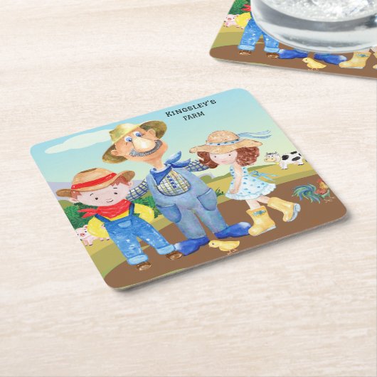 Old MacDonald's Farm Untersetzer 🐔 Niedlichen Fam (angewinkelt)