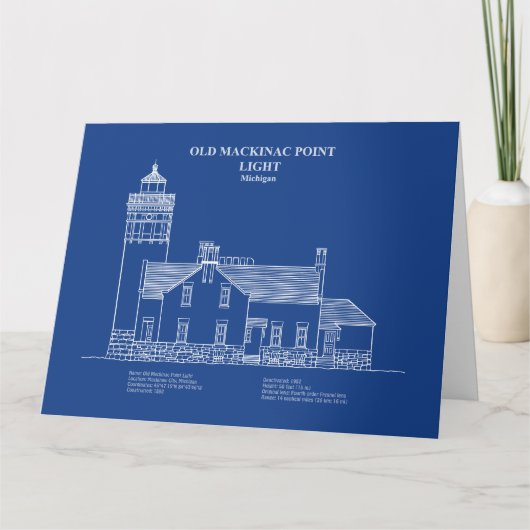 Old Mackinac Point Light - Michigan - AD Dankeskarte (Vorderseite)