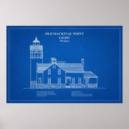 Old Mackinac Point Light - Michigan - AD Poster (Vorne)