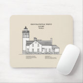 Old Mackinac Point Light - Michigan - SBD Mousepad (Mit Mouse)