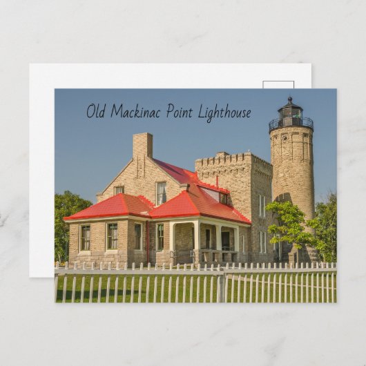 Old Mackinac Point Lighthouse Postkarte (Vorne/Hinten)