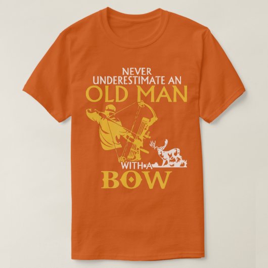 Old Man Archery Compound Bow Deer Elk Big Game Hun T-Shirt (Design vorne)
