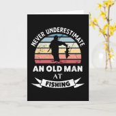 Old Man at Fishing Funny Fisher Gift Vater Karte (Gelbe Blume)