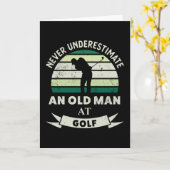 Old Man at Golf Funny Golfgeschenke Vater Karte (Gelbe Blume)