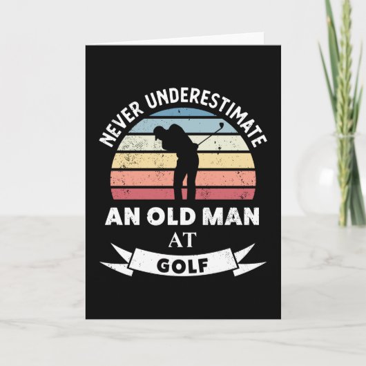 Old Man at Golf Funny Golfgift Vater Karte (Vorderseite)