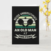 Old Man at Ping Pong Funny Tischtennis Geschenke V Karte (Gelbe Blume)