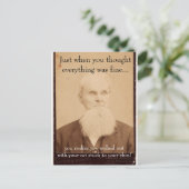 Old Man Bad Hair Day Postkarte (Stehend Vorderseite)